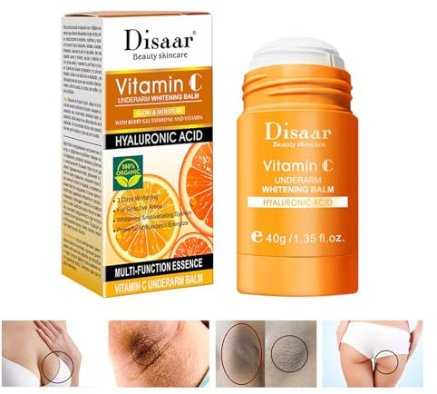 Vitamin C Roll-On Deodorant, Underarm Whitening Balm, Korrektor für Dunkle Flecken, Achselhöhlen-Aufhellungscreme, Antitranspirant-Deodorant-Creme, für Achsel Ellbogen Knie (1PC)