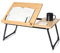 wishacc Buchständer zum Lesen im Bett, Bambus-Laptop-Ständer, verstellbarer Buchhalter mit Seite Büroklammern, mehrere Winkel, verstellbarer Kochbuchständer für Lehrbuch, Rezept, Magazin, Tablet,