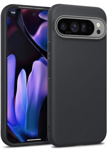 Caseology Nano Pop per Google Pixel 9 Pro XL Custodia, [Materiale morbido e antipolvere] Cover con motivi di impugnatura laterale per Google Pixel 9 Pro XL - Black Sesame