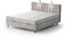 Moderne Boxspringbett NUMA Bett mit Bettkasten Ziernähten Bonell Matratze H3 Federkern Polsterbett Doppelbett Schlafzimmer (Beige - Aston 02, 140 x 200 cm)