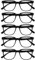 OPULIZE LEO Lesebrille - 5er-Pack - Großes Rechteckiges Gestell - Schwarz - Herren Damen - Federscharniere - RRRRR55-1 - +2.50
