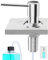 Poveta Dispensador de Jabón para Cocina, Dosificador de Detergente para Fregadero Bajo Encimera, Botella de 300ml, Manguera de 1,2 M, Cobre, Cromo