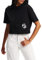 Karl Lagerfeld Jeans Reg Cropped Monogram Tee, Women, Black, T-Shirt