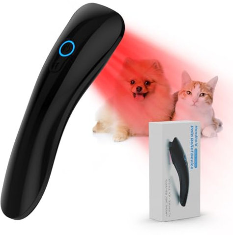 Lasertherapie für Hunde,Tragbares Rot Lichttherapiegerät mit 18*620nm für Haustier Muskel,Hüft & Gelenkarthritis Schmerzlinderung,Wundversorgung Klare Körperprobleme,Entzündungen Reduzieren (Schwarz)