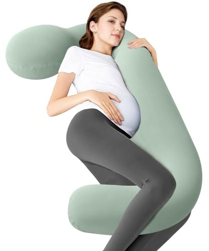 SHANNA Memory Foam Schwangerschaftskissen zum Schlafen, neues Upgrade Ganzkörper-Mutterschaftskissen für Erwachsene, Stillkissen, Unterstützung Rücken, Bauch, Hüfte für Schwangere mit abnehmbarem