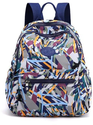 YUESITE Damen Rucksack Klein Schultertasche Wasserdicht Nylon Cityrucksack Daypack Tagesrucksack zum Alltag Reise Schule Freizeit Kritzeln