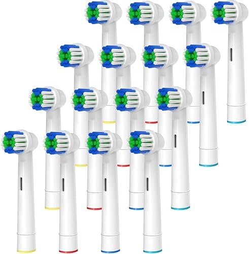 16 Stück Aufsteckbürsten Kompatibel mit Oral B Aufsteckbürsten,Professionelle Elektrische Bürstenköpfe für Oral B Ersatzköpfe Refill Pro 500/1000/1500/3000/3757/5000/7000/7500/8000