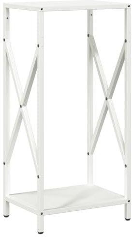 vidaXL Brennholzregal Weiß 34x25x70 cm Kaltgewalzter Stahl, Kaminholzregal, Kaminholzständer, Holzlager, Feuerholzregal, Kaminholzlager