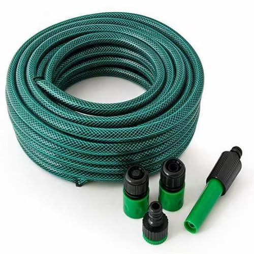 WESEN Garden Hose 5m/10m/15m/20m/30m/50m, PVC Hose Pipe, No Leaking No Kink Durable and Lightweight - 1/2 Flexible Water Hoses with Spray Nozzle Fittings for Outdoor/Yard/Lawn/Boat (Green, 15M)