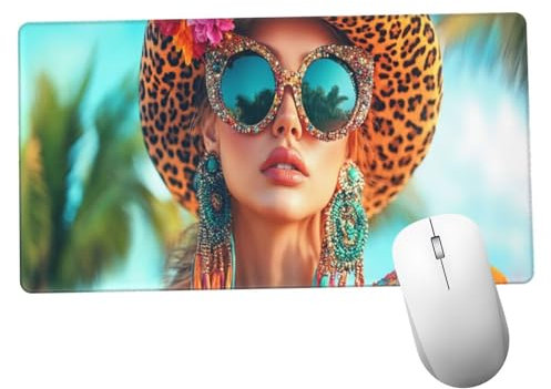 Tapis de Souris Beauté Tapis de Souris Gaming Grand XXL Inde 1600x800x3mm Desk Mat Antidérapant Étanche, à Bords Cousus, sous-Main Bureau Extra Grand en Tissu, pour Gamer, PC, Accessoires Gaming Y258