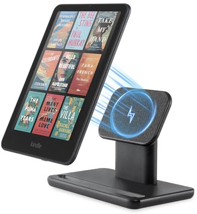 CoBak Wireless Charger Stand Compatible with iPhone/Kindle Colorsoft Signature Edition/Paperwhite Signature Edition/Samsung Phones, Wireless Charging Dock for Devices