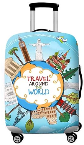 Funda Elástica para Maletas de Viaje - Cubierta de Equipaje Lavable, Resistente al Desgaste y a Prueba de Polvo, Cubierta Protectora Universal para Equipaje (Azul, L 26-28 Pulgadas)
