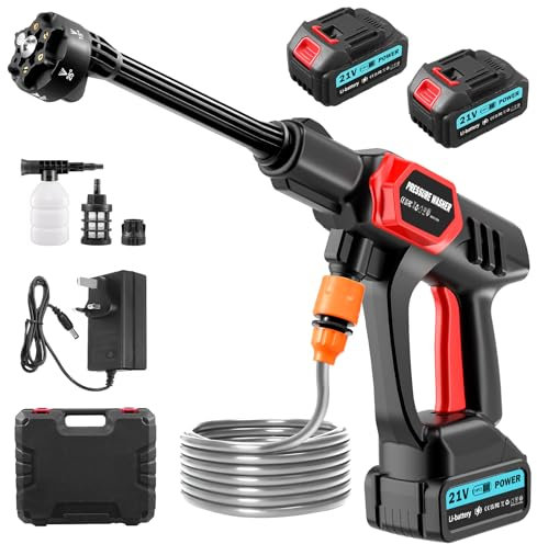 Ankishi Cordless Power Washer, 21V Portable Power Washer with 80 Bar Pressure, 10m Spray Reach For Patio, for Car/Floor/Garden Cleaning & Watering