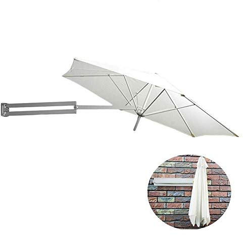ZJFHEYUO Parasol Mural de 2,5 m pour Balcon, terrasse, mobilier de Jardin, carré, Fixation Murale, Cantilever, inclinable, avec mât en métal, Parasol de Jardin Haut de Gamme, kak