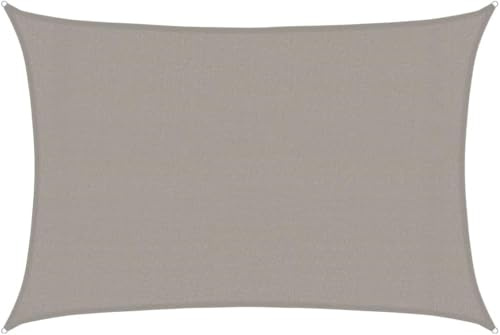 Vela Ombreggiante Rettangolare 160 g/m², HDPE Grigio Chiaro 3x5 m, Telo Ombreggiante Esterno con Protezione UV 90%, per Giardino Piscina Terrazza