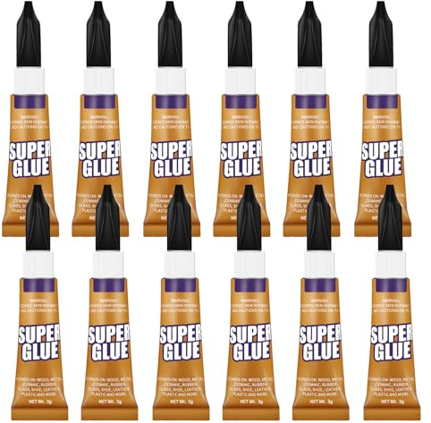 12 Stück Sekundenkleber Superkleber(3g*12),Wasserfest Transparent Gel Flexible und Präzise Reparatur Für Kunststoff Metall Holz Keramik Reparatur