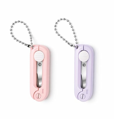 FloraVigo mini schere, bastelschere, Faltbare und einziehbare Messerscheide mit Schlüsselring, geeignet für verschiedene Handarbeiten wie DIY-Scrapbooking und Schneiden