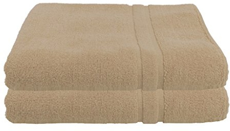 Julie Julsen 2er Pack 70 x 120 cm Duschtuch Premium Qualität 900 gm2 aktuellen Farben und 3 Größen aus Baumwolle Design Doppel Rahmen Sand