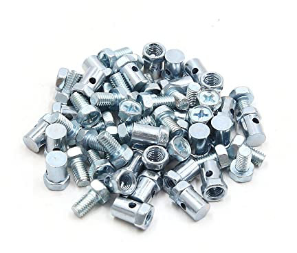 sourcing map 30pcs 5mm Câble Frein Scooter Moto sans Soudure Fil vis Mamelon
