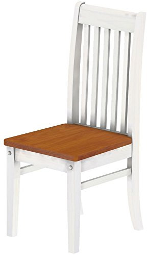 2X Esszimmerstuhl Classico Kirschbaum Weiss - Holzstuhl Klassik Pinie Massivholz Echtholz - Variante & Farbe wählbar - Stuhl Holz Wohnzimmerstuhl Lehnenstuhl Lehne Küchenstuhl Brasilmöbel