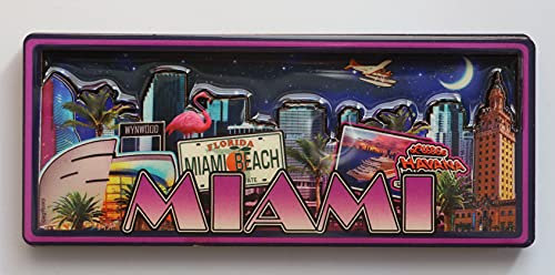 Miami Florida Doppelschichtiger MDF-Magnet, 5,1 x 11,4 cm