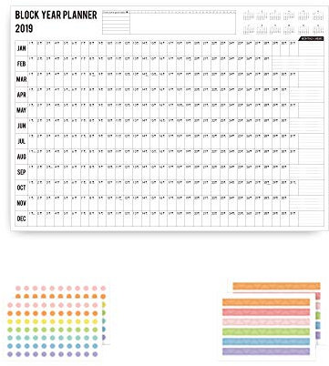 2020 Jahresplaner Kalender mit Aufkleber-Punkten Wandplaner Jahresplaner Erinnerung Countdown Kalendertabelle