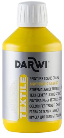 DARWI - DA0100250751C - Un flacon de Peinture Pour Tissus finition Opaque - Coloris Jaune Or - 250 ML - DARWI TEXTILE - Loisirs Créatifs - Activité Manuelle - Bricolage