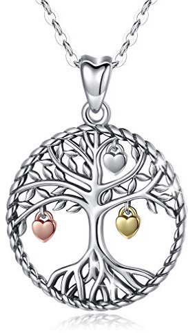 Eusense Ciondolo Albero Della Vita Collane Gioielleria Albero Della Vita Donna in Argento Sterling 925