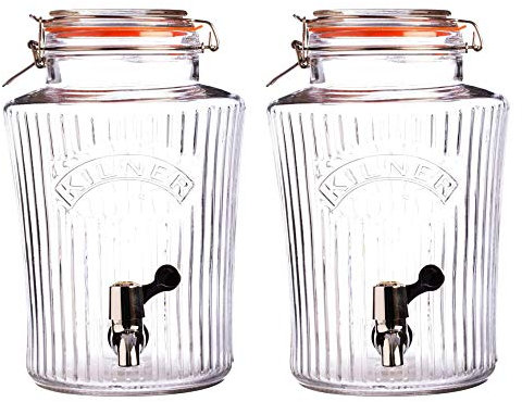 Kilner Clip Top Vintage Drinks Dispenser 5 Litre Clear/Transparent (Pack of 2)