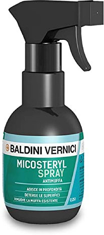 Baldini Vernici detergente antimuffa per pareti a base di cloro concentrato per uso interno esterno ed ambienti umidi o poco areati MICOSTERYL SPRAY 0,25 lt