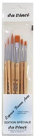 Davinci GH303 Junior Synthetics Malerpinsel, rund Serie 303, Größe, 1, 4, 8. und Davinci GH304 Junior Synthetics Malerpinsel, flach Serie 304,Größe 4,6,10