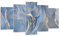Deco Cadre Décoration Salon Or bleu peinture Moderne Impression sur Toile 160x85cm Image Tableau Decoration Murale Chambre Triptyque 5 parties Art Wall Grand Tableaux Decoratifs Muraux EA160x85-5029