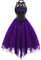 kinstell Abito da donna senza maniche gotico corsetto vintage floreale pizzo cocktail formale Halloween punk hippie abiti, Viola, M