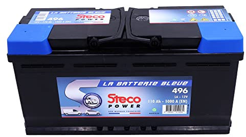 Batterie 12V 110Ah 1000A 393x175x190 Gamme Bleue STECOPOWER - 496