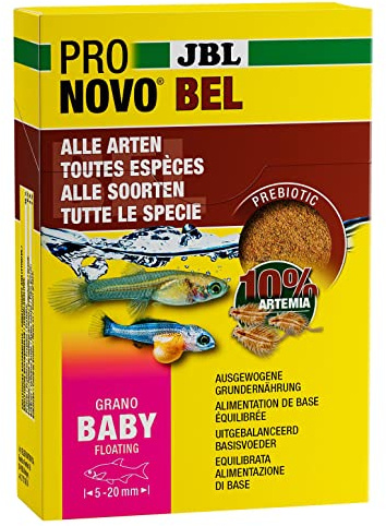 JBL PRONOVO BEL GRANO BABY, Aufzuchtfutter für Jungfische, Fischfutter-Granulat, 3 x 10 ml