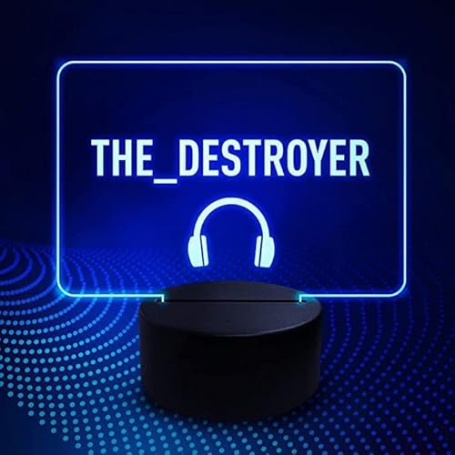 Red Ocean Personalised Gamer Tag Name Sign, Gaming Name Light LED Lamp Son Brother Birthday Christmas