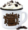 Emaille Tasse Blechtasse - Karneval Fasching - Tassen - Milky & Schoki Schokolade - 300 ml - Weiß Schwarz - fasching- chocolate becher carnevale karnevals milch und faschings verkleidet carnival