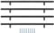 ZONADAH 4 Pack Matt Black Cupboard Handles 256mm Hole Center T Bar, Stainless Steel Drawer Pulls, 150mm Length Kitchen Cabinet Handle for Bedroom Wardrobe Door