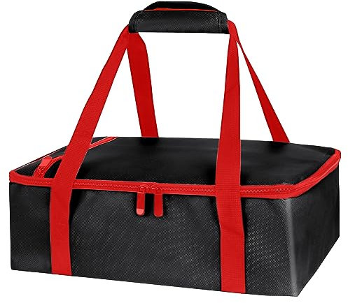 Bodaon 1Pk Insulated Casserole Carrier for Hot or Cold Food, Fits 9x13 and 11x15 Glass Baking Dish with Lid, Insulated Food Carriers for Transport, Portable Travel Food Warmer Container Bags