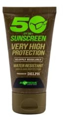 Korda Sunscreen SPF50 50ml Sonnencreme Angler Sonnencreme ohne Duftstoffe, Wasserfest UVA UVB Schutz, Dermatologisch Getestet mit Vitamin E, Kompakte 50ml Tube für Angeln Outdoor