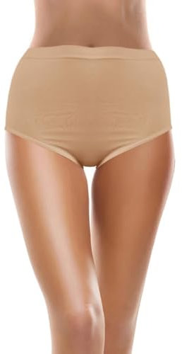 Bestlivings Unterhosen Damen 4er Pack - Seamless Hüftslip - Unterwäsche Komfort Slip Stretch - Taillenslip - Panty Höschen (44/46, Beige)