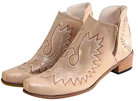 Stiefelette Damen Klassische Leicht Herbst Gefüttert Ankle Boots Stiefeletten Sommer Elegant 43 mit Absatz Cowboystiefel Damen Stiefeletten Halbhohe Sexy Boots Stiefel