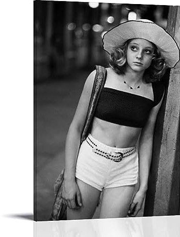 OqcEha Jodie Foster Vintage-Poster, Kunst, Stern, dekoratives Gemälde, Leinwand, Wandkunst, Wohnzimmer, Schlafzimmer, 30 x 45 cm