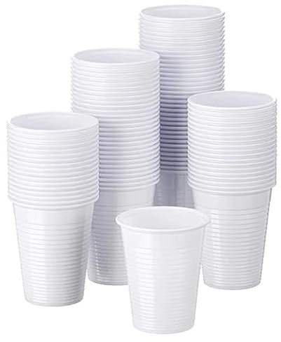 DETERMONDO 3000 Bicchieri Plastica Rigida Usa e Getta da 200 ml Bianchi Monouso per Acqua Caffè e Cocktail, Ideali per Feste ed Eventi, Realizzati in Polistirene Conforme al Contatto Alimentare