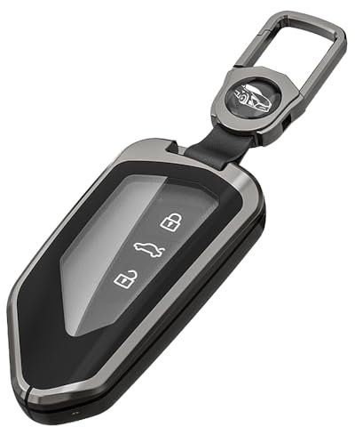 Autoschlüssel Hülle für VW, Schlüssel Hülle Kompatibel für Golf 8 MK8 ID.3 ID.4 Cupra Skoda Octavia A8 SEAT Leon MK4 Tarraco Ateca 3-Tasten Auto Schlüssel Cover mit Schlüsselanhänger (Black)