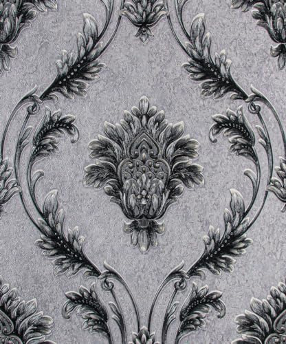 Luxury Embossed Textured Damask Vinyl Metallic Glitter Boutique Wallpaper SW1412
