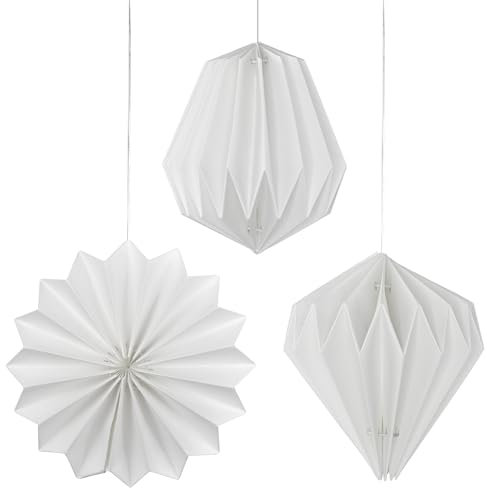 Frau WunderVoll® Premium Weihnachtsdeko Papier matt weiß Magnetverschluss 3er Set Ø15cm, 10x9cm, 10x9cm/ Weihnachten Advent Dekoration Fenster Weihnachtsschmuck Weihnachtsdekoration Fenster-Deko
