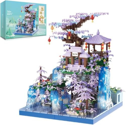 Le Pavillon du Palais de la Lune Architecture Maquette Jeu de Construction, 3000 Pièces Nano Micro Blocs de Construction Non Compatible avec Les Grandes Marques