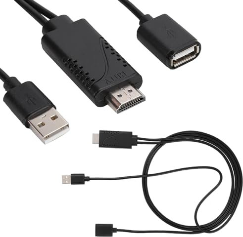 Ghzste Adaptador de Cables HDTV 2 en 1 1080P USB Hembra a HDMI Macho Cable Adaptador HDTV para Android