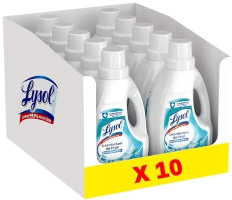 Lysol - Lot de 10 x 1L Désinfectants de linge - Brise Méditerranéenne
